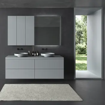 VAROBATH mueble de banoTESIS suspendido 4 cajones gris ventana 2.webp