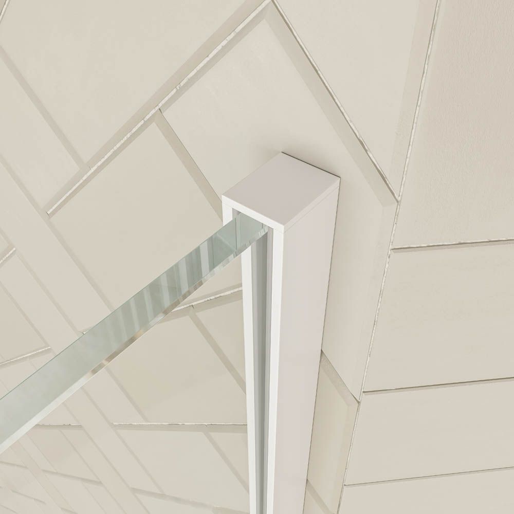 Mampara de ducha rectangular VERONA apertura frontal 1 fijo-1 puerta corredera con ruedas inferiores + 1 fijo acabado BLANCO MATE