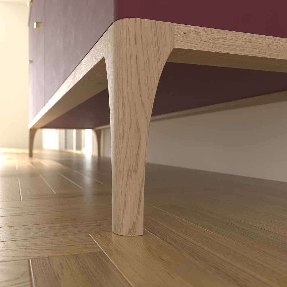 Mueble de baño VICENT con patas 6 cajones encimera Solid Surface 2 lavabos