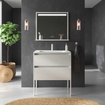 Mueble de baño BINARIO suspendido 1 cajón acabado MARRON