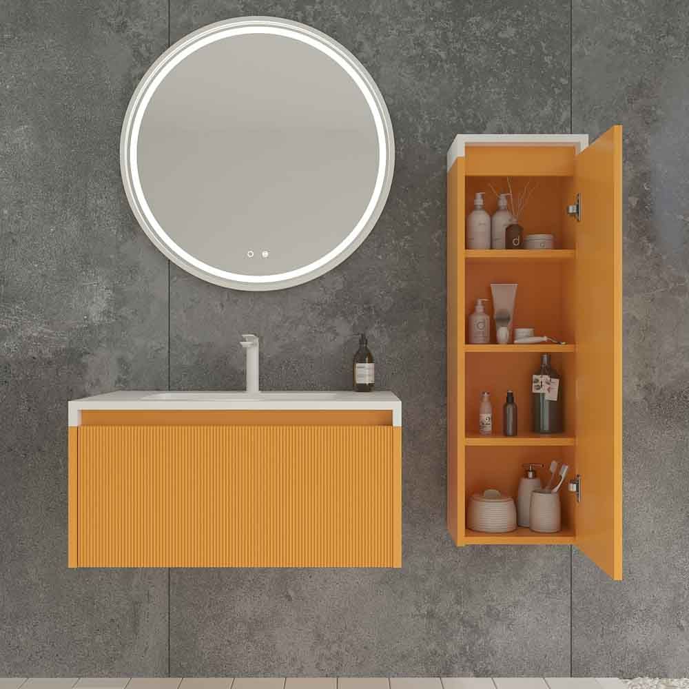 Varobath mueble BINARIO 1 cajon amarillo azafran2.jpg