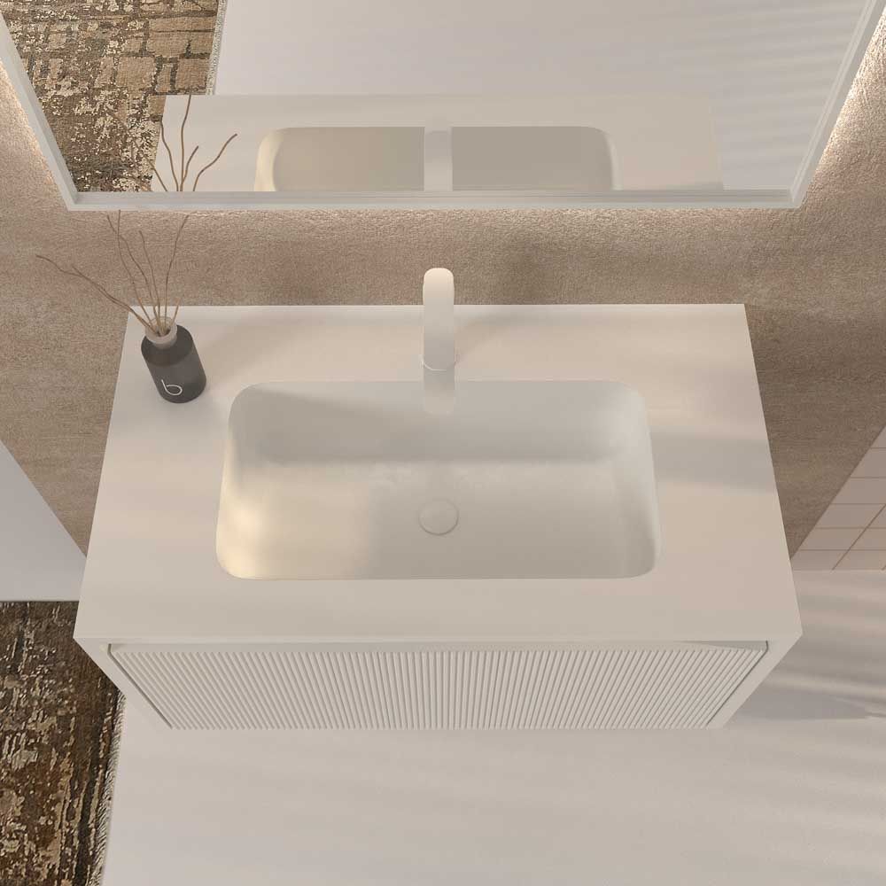 Mueble de baño BINARIO suspendido 1 cajón acabado BLANCO