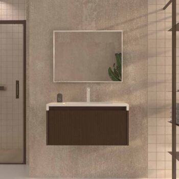 Mueble de baño BINARIO suspendido 1 cajón acabado BLANCO