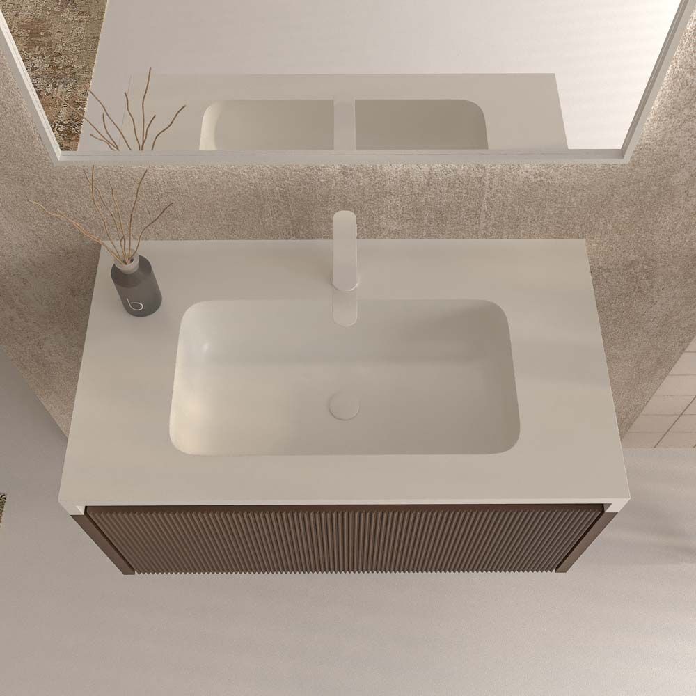 Mueble de baño BINARIO suspendido 1 cajón acabado BLANCO