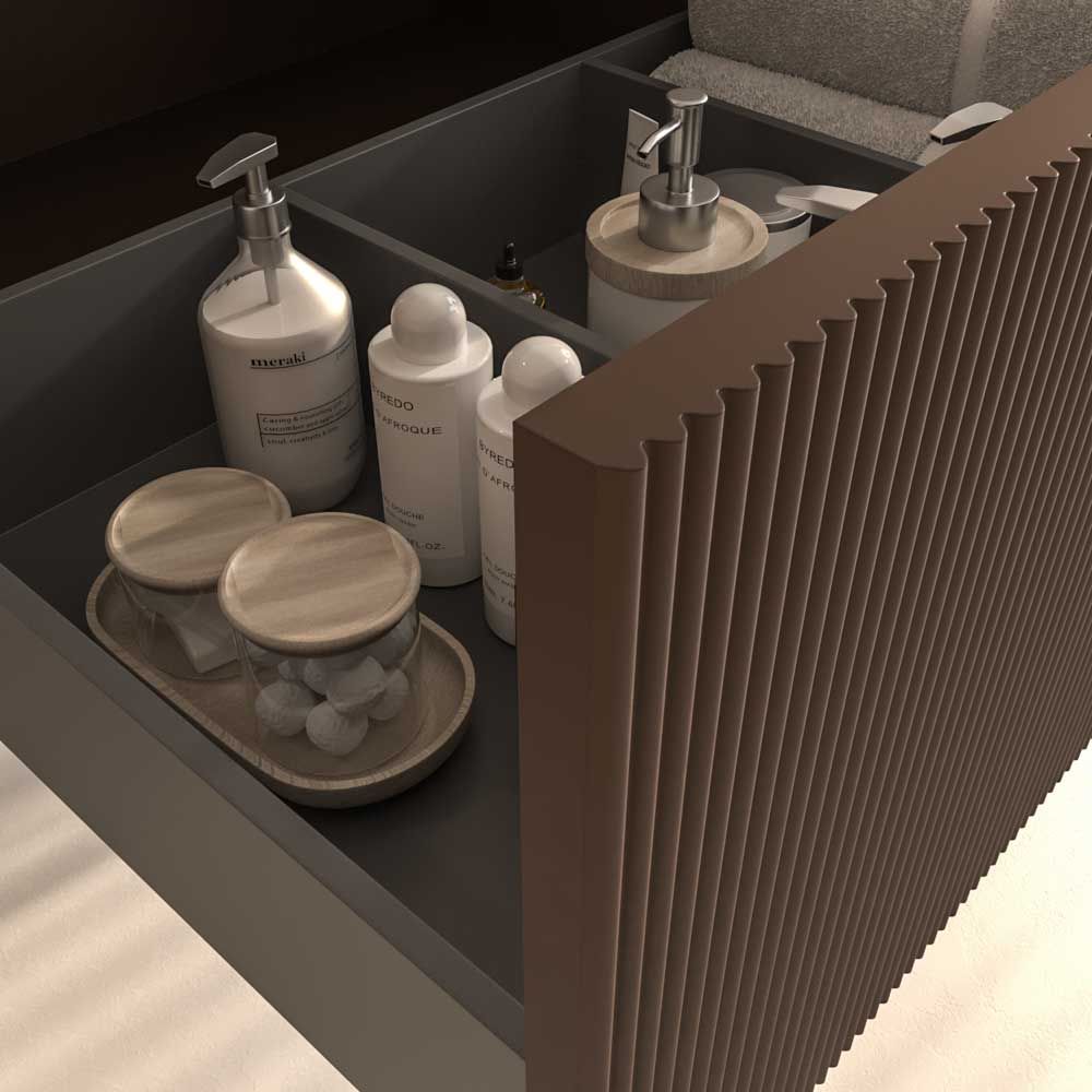 Mueble de baño BINARIO suspendido 1 cajón acabado BLANCO