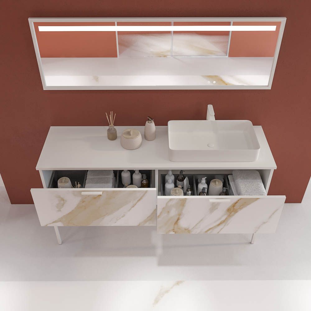 Varobath mueble baño GRATE calacatta gold con patas4