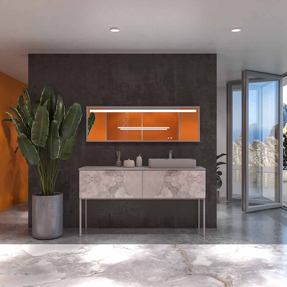 Varobath mueble baño GRATE onix gris con patas