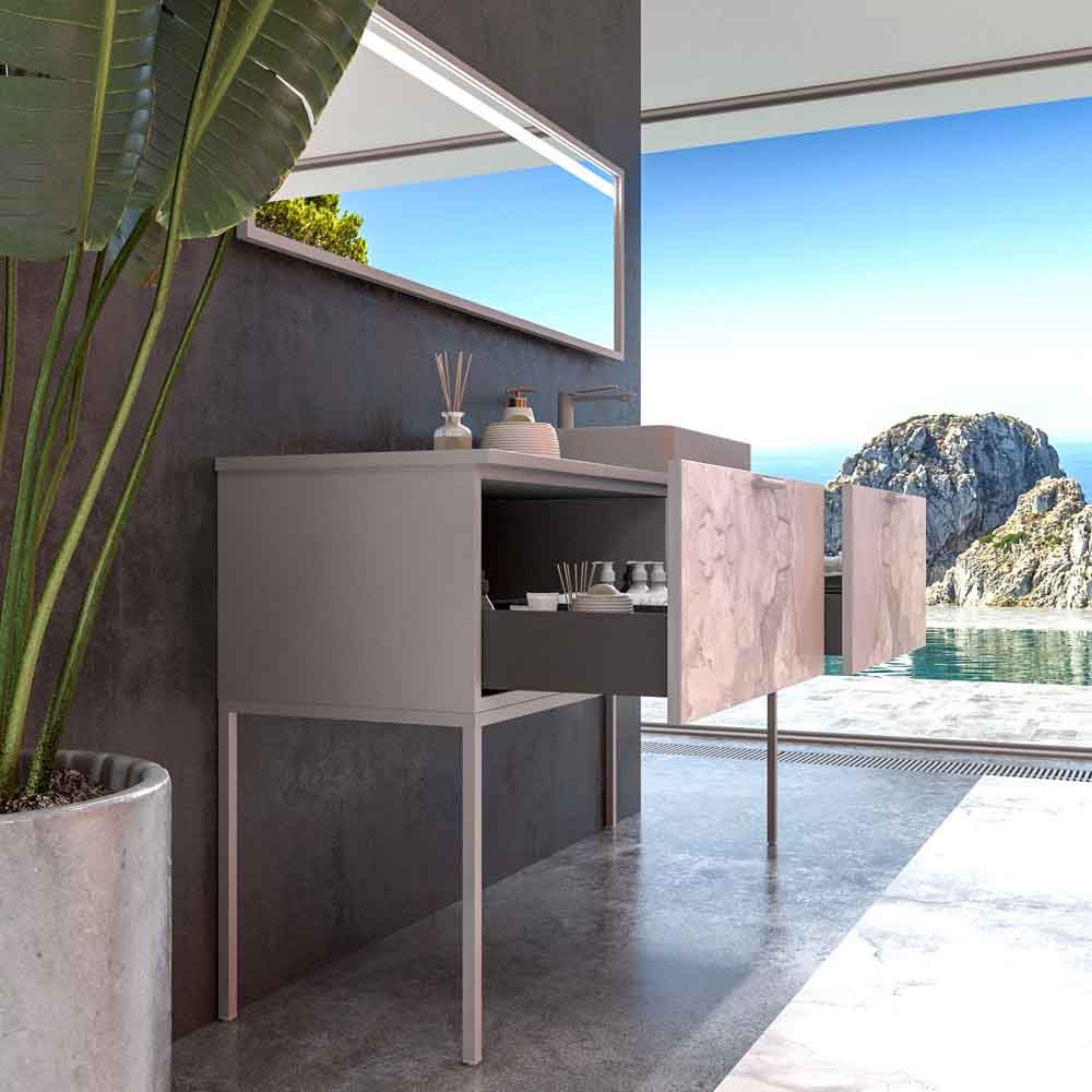 Varobath mueble baño GRATE onix gris con patas5