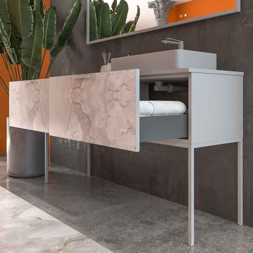 Varobath mueble baño GRATE onix gris con patas7
