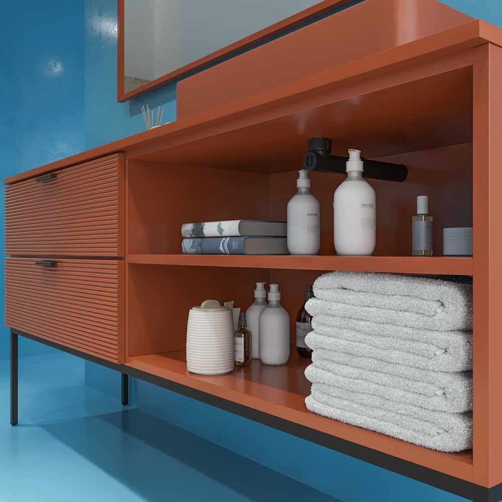 Mueble de baño ELEN con patas 1 cajón - 1 balda inferior MOKA