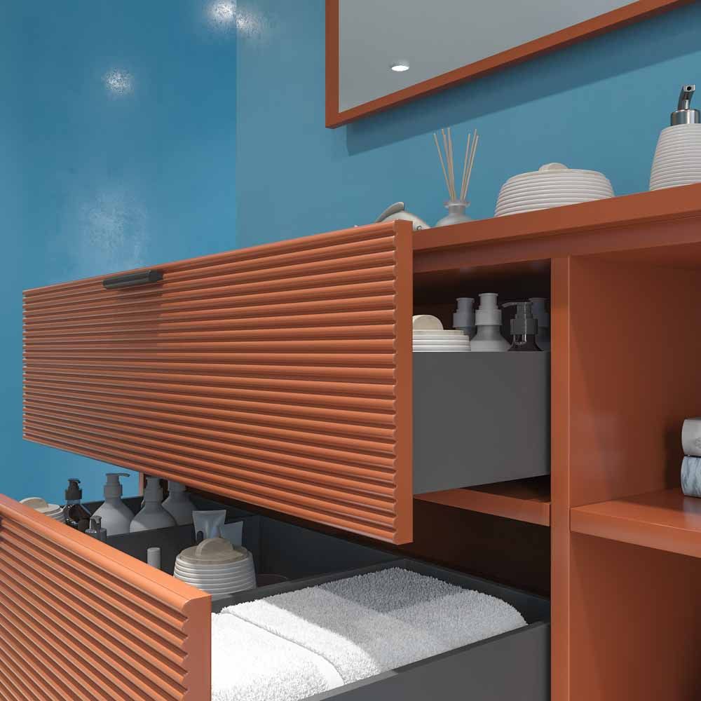 Mueble de baño ELEN con patas 1 cajón - 1 balda inferior MOKA