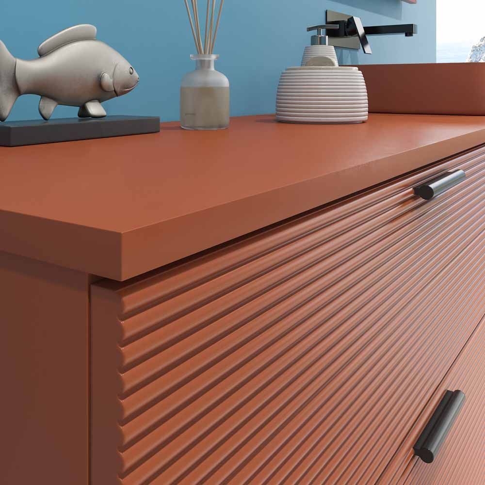 Mueble de baño ELEN con patas 1 cajón - 1 balda inferior GRIS PERLA / ORO MATE