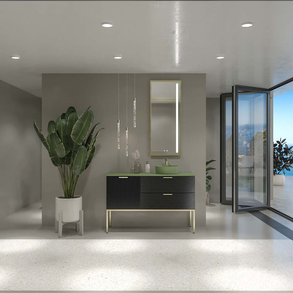 Mueble de baño ELEN con patas 1 cajón - 1 balda inferior ROBLE CLARO / BLANCO