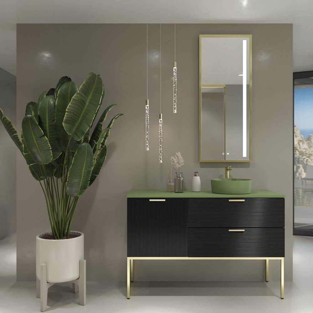 Mueble de baño ELEN con patas 1 cajón - 1 balda inferior ROBLE CLARO / BLANCO