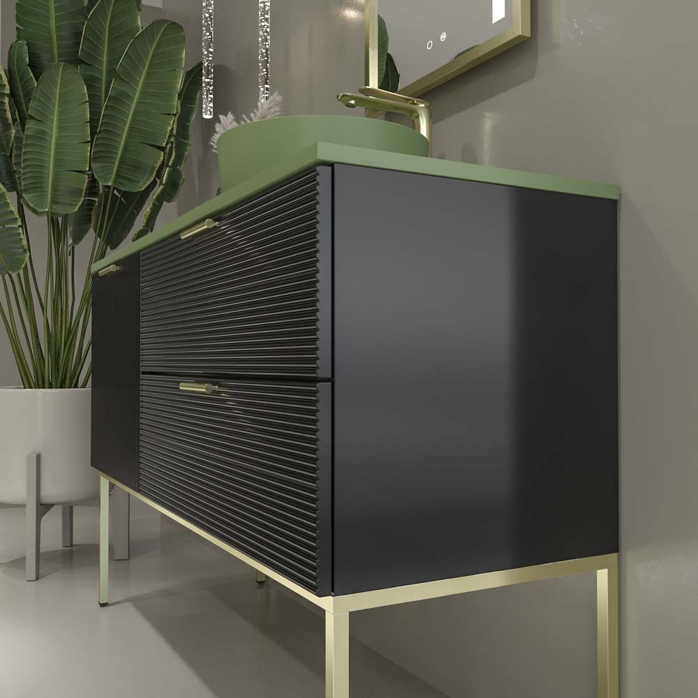 Mueble de baño ELEN con patas 1 cajón - 1 balda inferior ROBLE CLARO / BLANCO