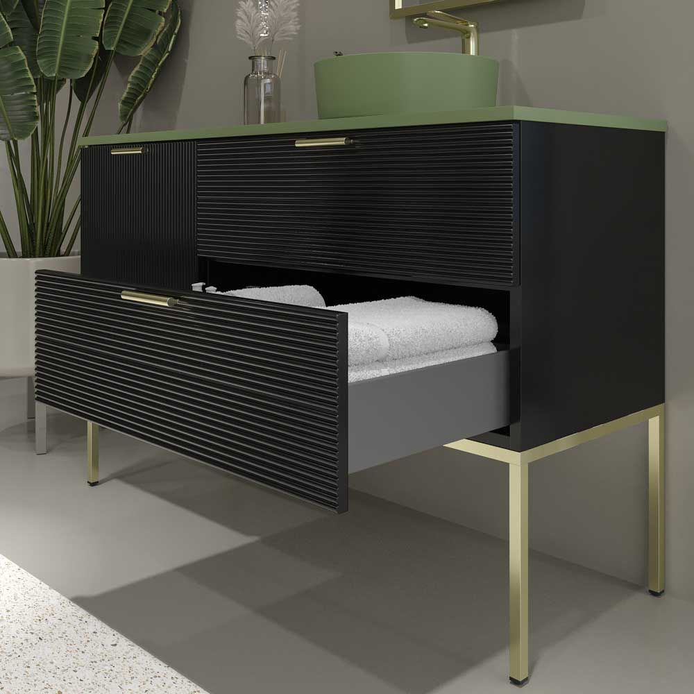 Mueble de baño ELEN con patas 1 cajón - 1 balda inferior ROBLE CLARO / BLANCO
