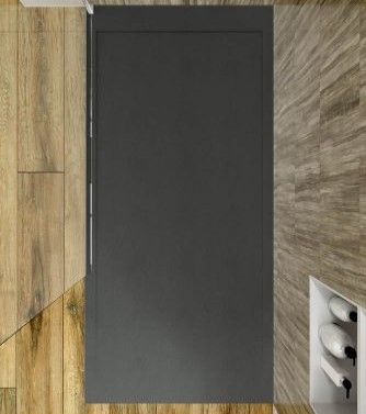 Plato ducha resina enmarcado SYSTEM Negro - colores a elegir - textura pizarra - antibacteriano y antideslizante