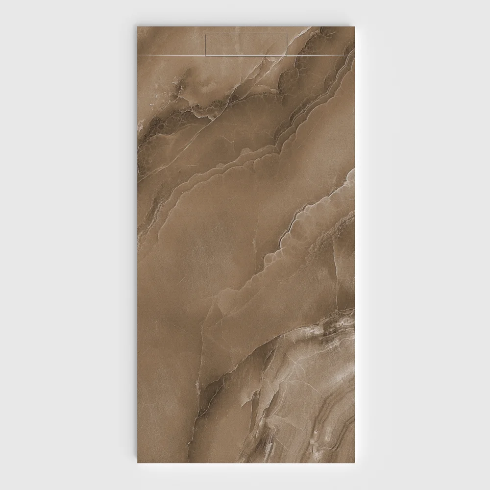 Plato de ducha 3D Plaster efecto mármol ALBARINOIR - vista frontal