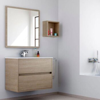 Mueble de baño SERENA suspendido 2 cajones con lavabo cerámico, color CAMBRI