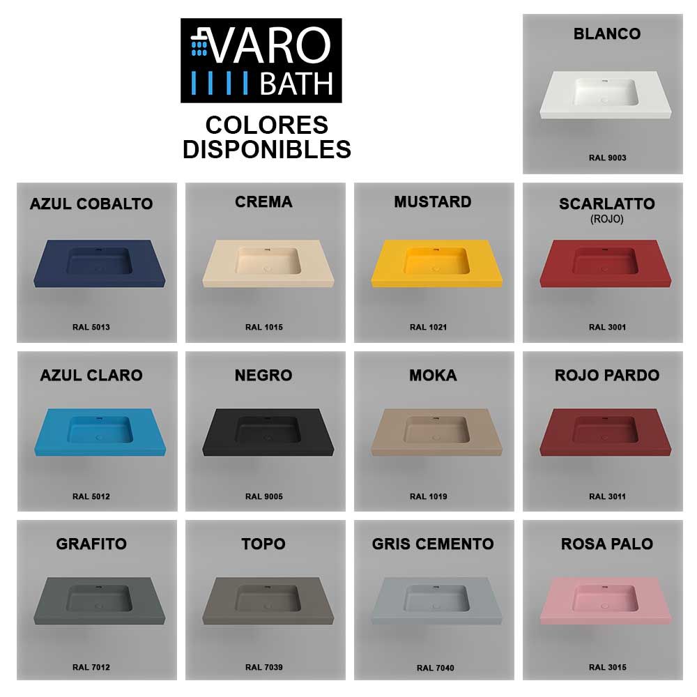 Mueble de baño suspendido 2 puertas CARMEN con lavabo resina acabado ROBLE CLARO