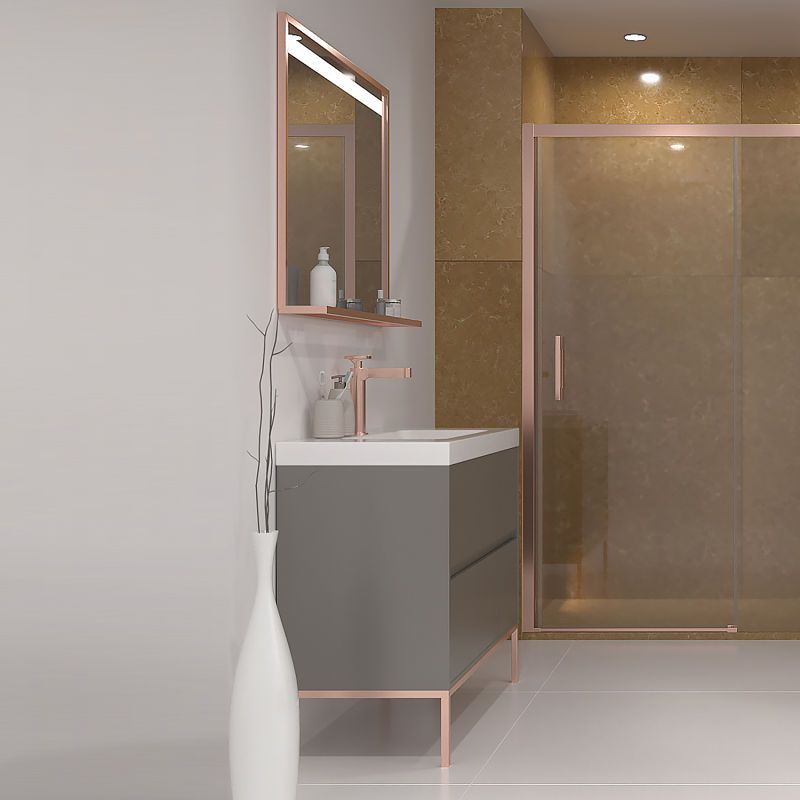 Mueble de baño EVO 4 cajones acabado mate TOPO con lavabo resina 6 cm grosor