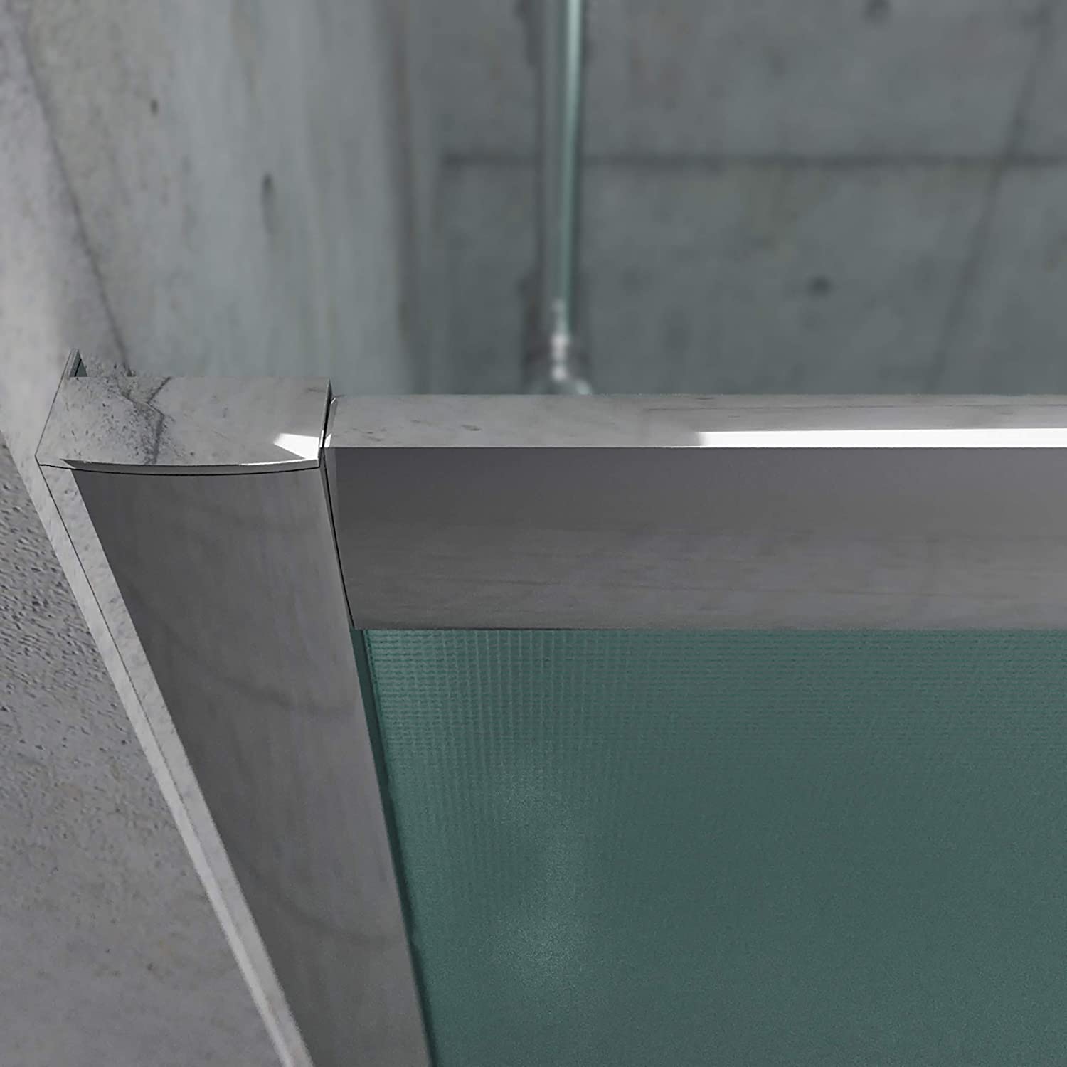 Mampara de ducha frontal TEMPO 1 fijo - 1 puerta corredera vidrio new carglass. Acabado CROMO BRILLO